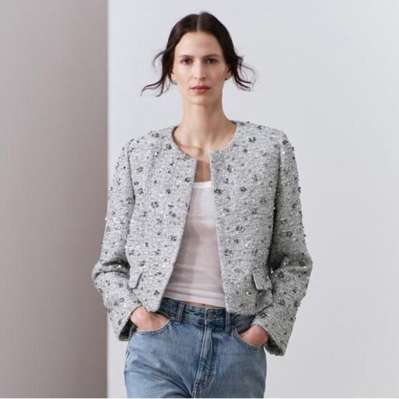 ZARA SEQUIN JACKET ZW COLLECTION - Picture 3 of 11